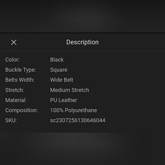 SHEIN -- Elastic PU Leather Wide Waist Belt - Picture 8 of 8